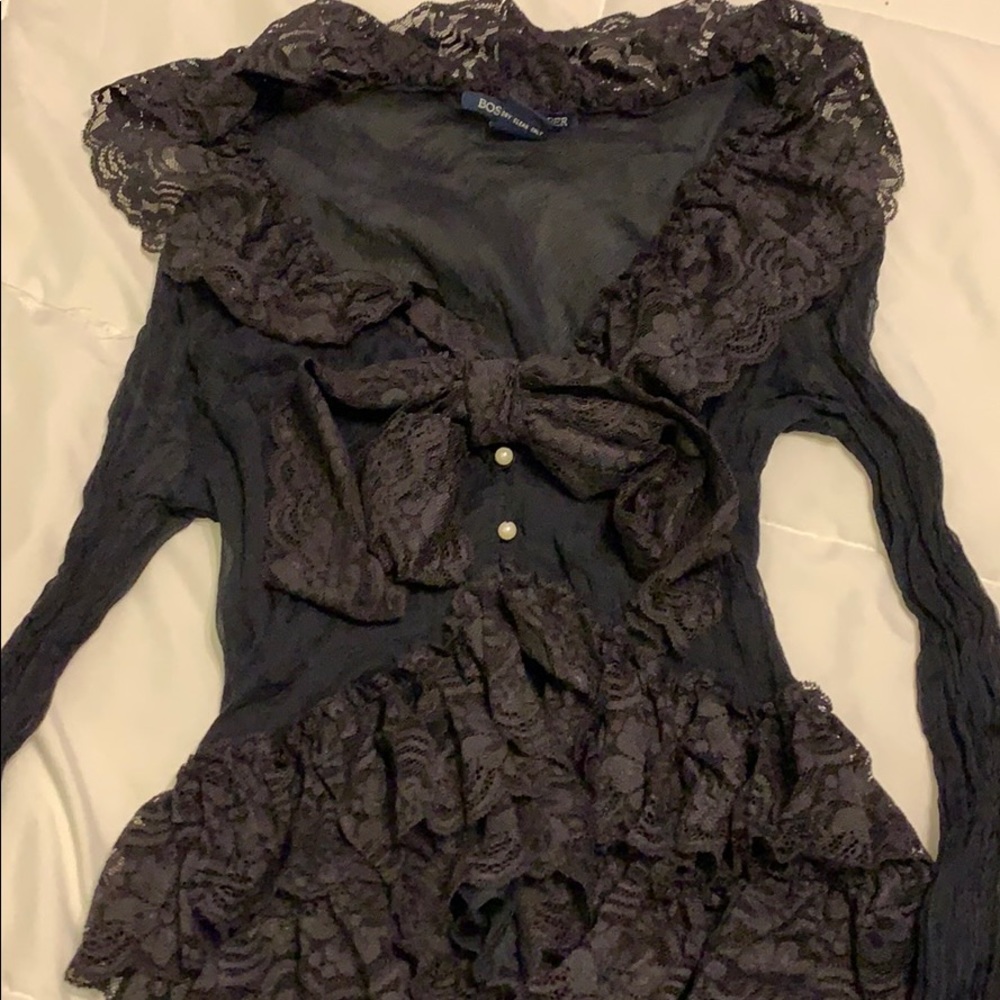 Victorian Style silk and lace top